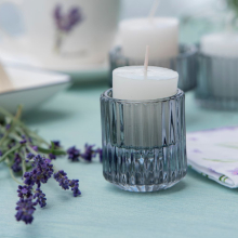 Świecznik szklany TeaLight Gray 6cm RAVI